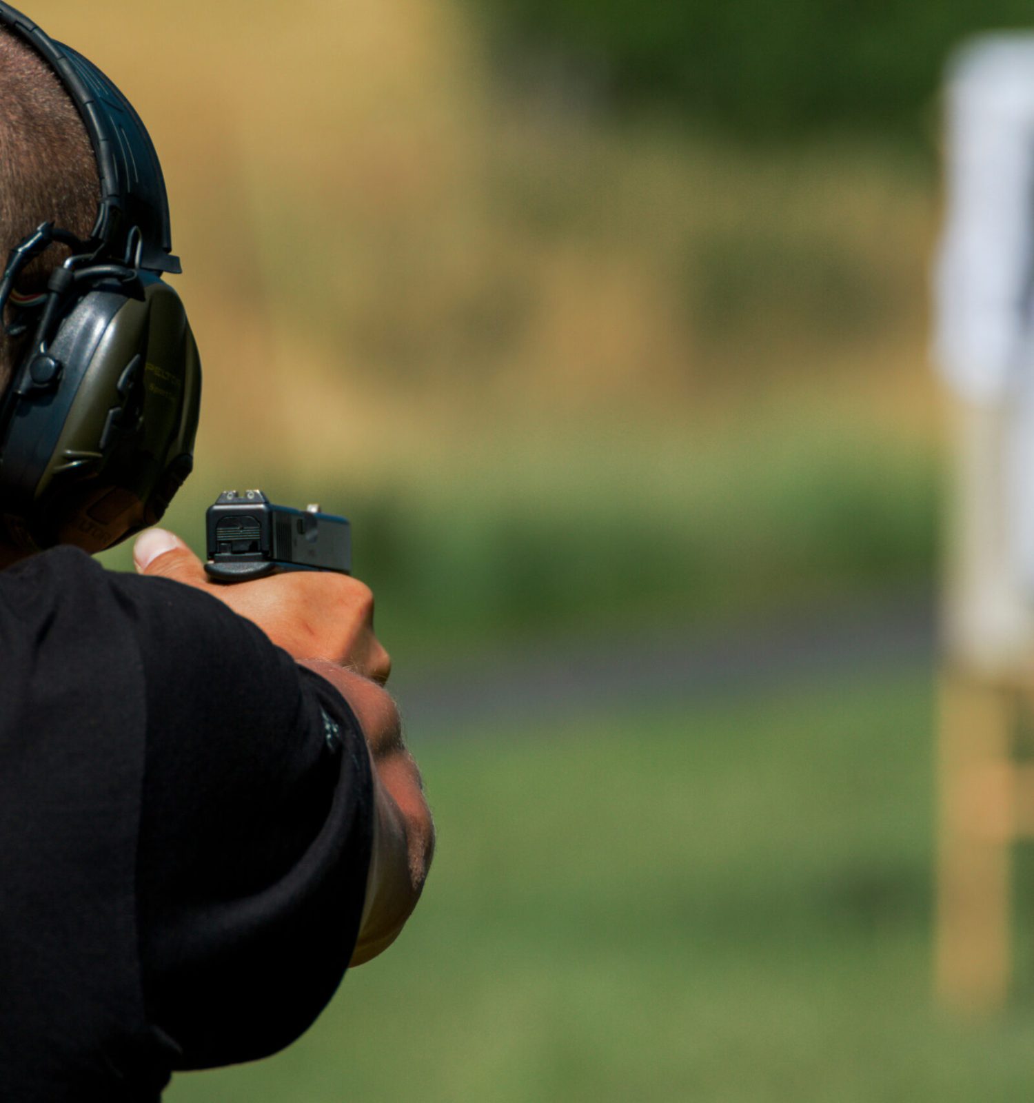 Police shooting practice at a shooting range